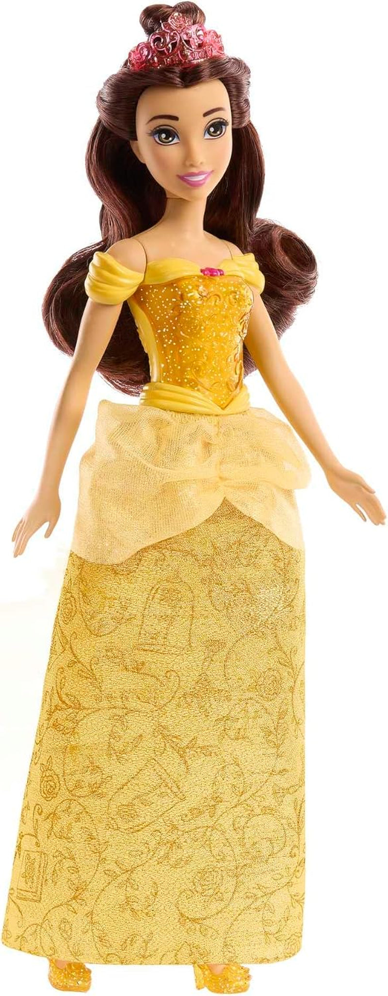 Mattel Disney Princess Bambola mobile alla moda Belle con vestiti scintillanti e accessori Regalo ispirato ai film Disney per bambini HLW11 Naty Shop Dolls