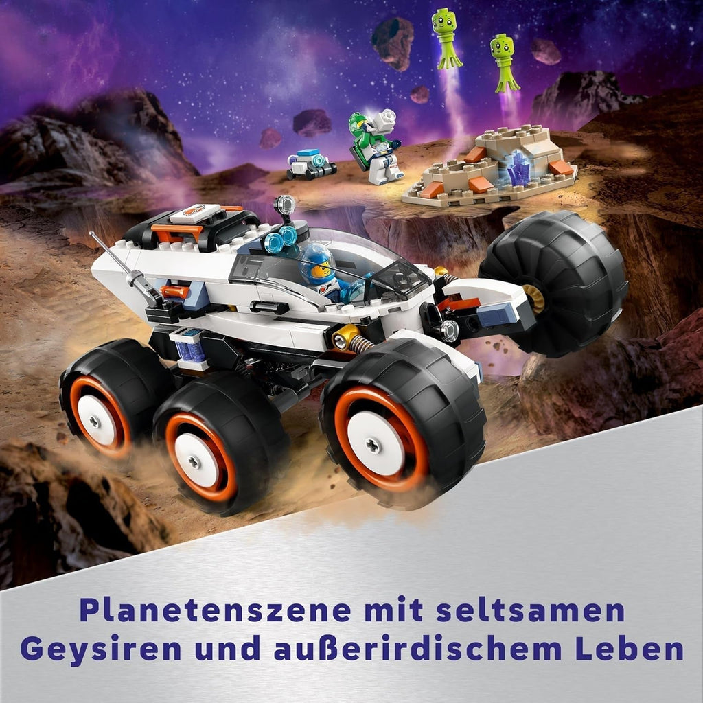 LEGO City Space Rover cu extratereștri, set de mașină cu figurine robot și extratereștri, cadou de ziua de naștere pentru băieți și fete de la 6 ani, cu 2 minifigurine și un set de planete 60431 Seturi de constructie Besuche den LEGO-Store