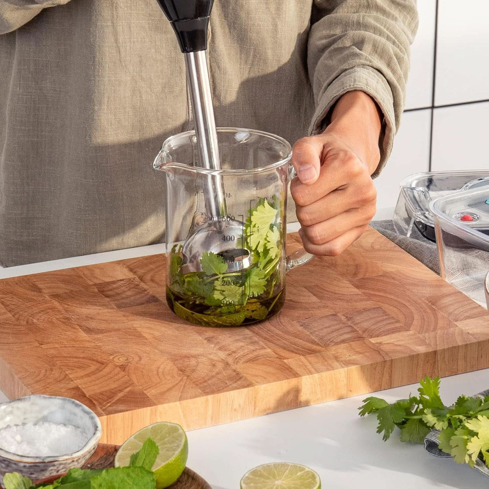 Bosch Ergomixx Style Stabmixer MS6CM61V2, Vakuum-Funktion, Vakuum-Pumpe, Vakuum-Beutel, 4-Klingen-Messer, 12 Stufen, Turbo-Funktion, 1000 W, Nero/Antracite Mamma e bambino Naty Shop