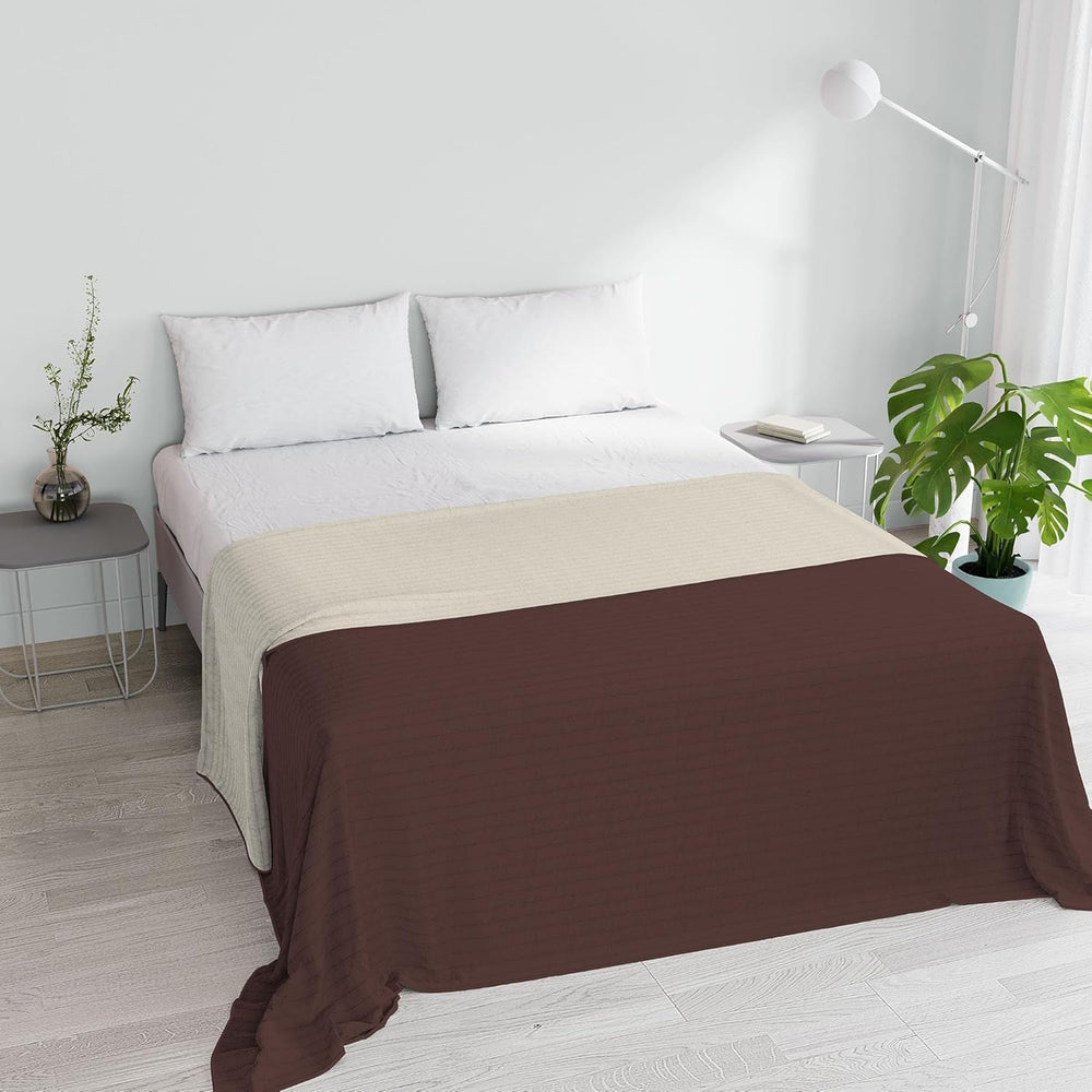 Trapunta Estiva in Microfibra Arancione/Ruggine per Letto Matrimoniale 250X250 Cm Trapunte e Trapunte Naty Shop Matrimoniale Marrone/Crema 250X250Cm