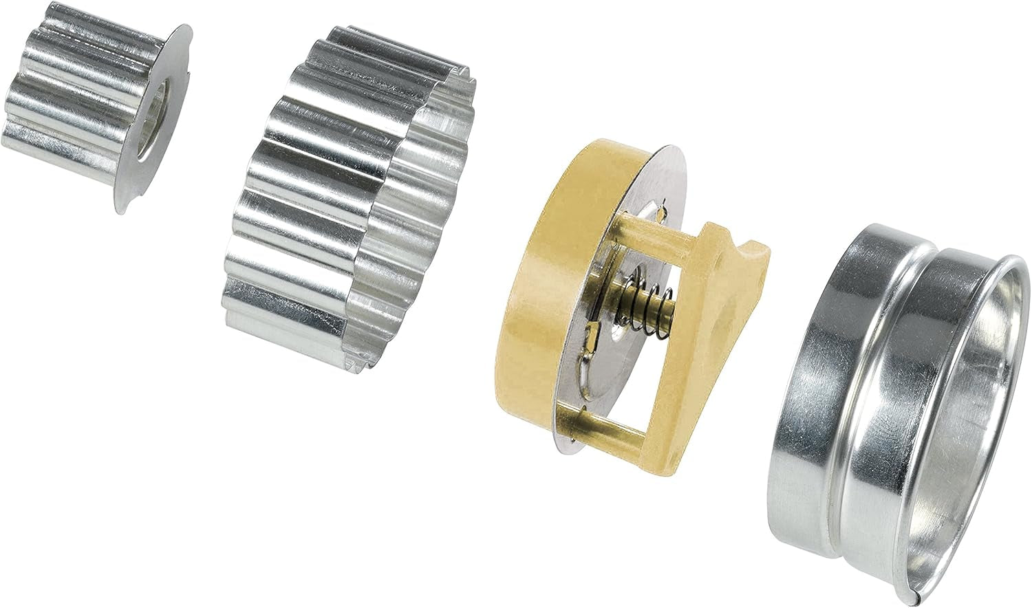 Forme de biscuiți Zenker PATISSERIE pentru fursecuri și biscuiți, Forme cu motive pentru fursecuri Linzer, Cantitate: 1 x Set de forme de biscuiți, 4 bucăți, Argintii