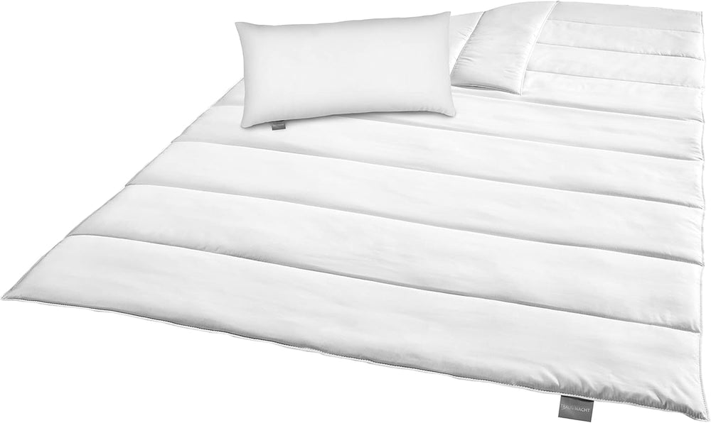 Set biancheria da letto Traumnacht Green - Piumino per tutte le stagioni 135X200 Cm + cuscino 80X80 Cm, resistente con rivestimento in microfibra, prodotto secondo lo standard di qualità tedesco. Piumini e trapunte Naty Shop Set biancheria da letto per tutte le stagioni (coperta + cuscino 40X80) 135 X 200