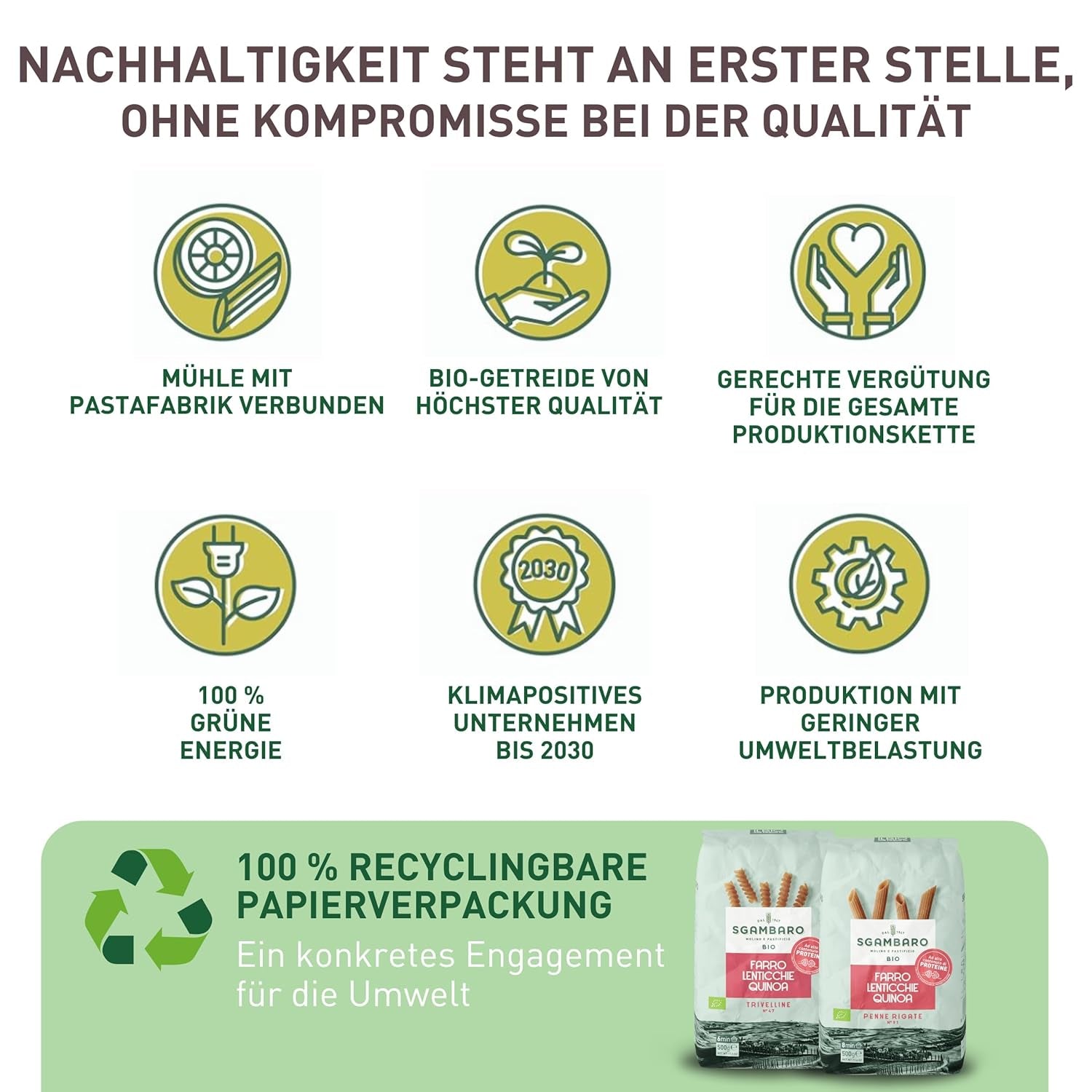 Penne Rigate Biologiche N.91 - 500g con farina di farro, farina di lenticchie e farina di quinoa - Ricche di proteine, fonte di fibre e proteine