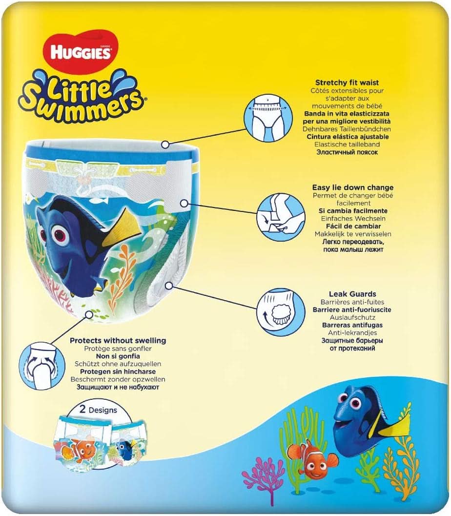 Scutece de înot de unică folosință Huggies Little Swimmers Mărimea 2-3 - 36 pantaloni în total Mama si Copilul Naty Shop
