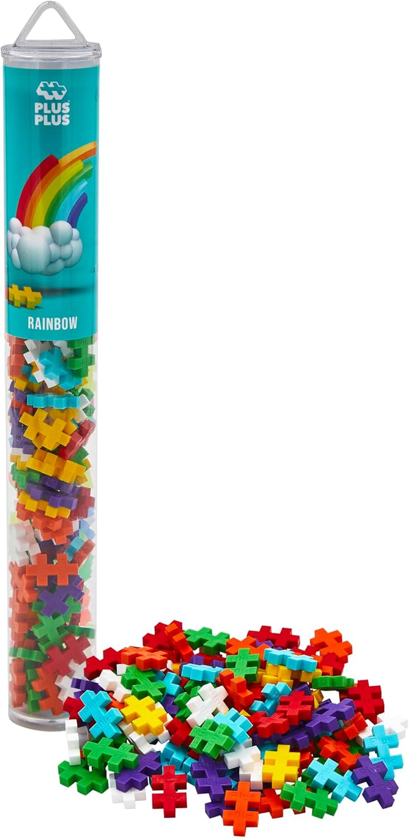 Plus-Plus 9604262 Geniales Konstruktionspielzeug, Regenbogen, Kreativ-Bausteine ​​​​Tube, 240 Teile