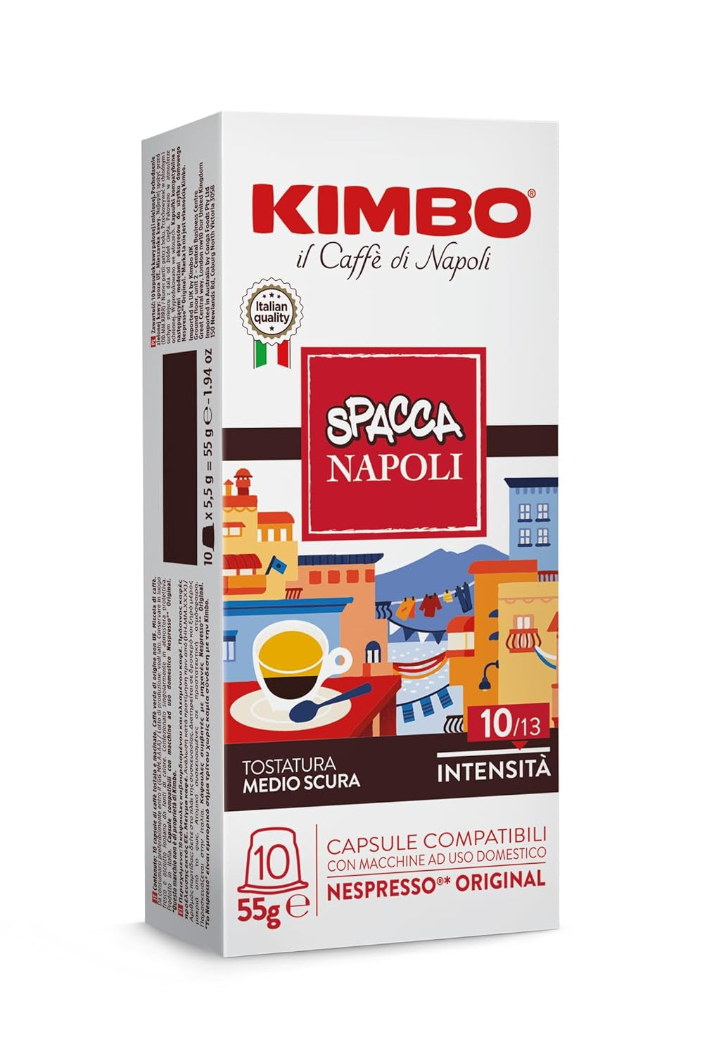 Napoli Kaffeekapseln, kompatibel mit Nespresso, 10 Packungen mit 10 Kapseln (insgesamt 100 Kapseln)