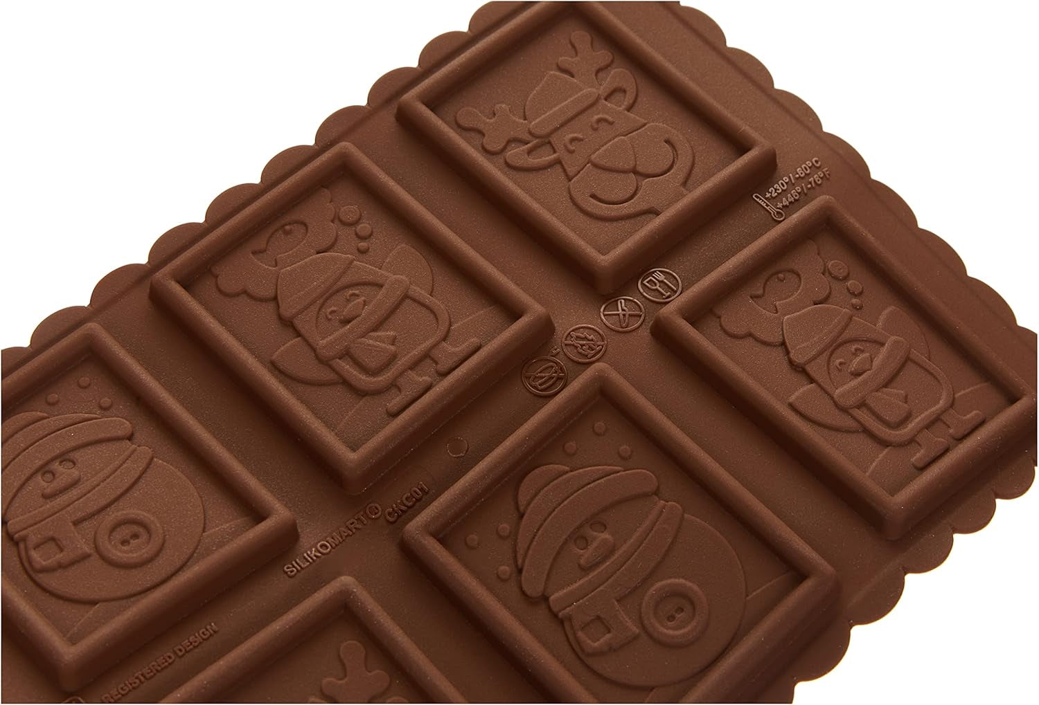 silikomart | CKC01 Formă de silicon pentru bomboane de ciocolată SNOWMAN SLIM, antiaderentă, 6 bomboane de ciocolată, pachet de 1 formă pentru bomboane, Easy Choc, 47 x 57 mm, h 5 mm, volum 33 ml, Fabricată în Italia