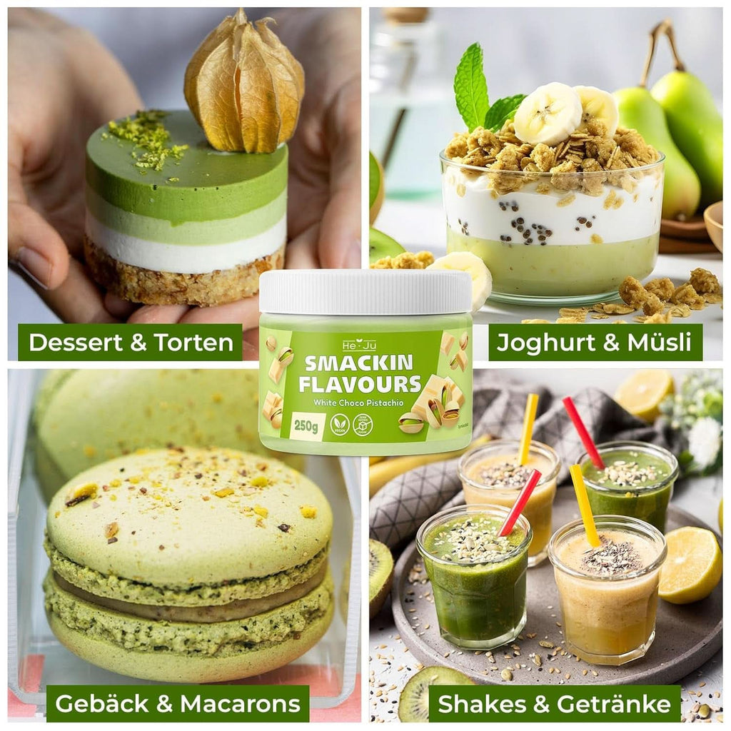 He-Ju, Pudră cu aromă de ciocolată albă și fistic, 250 grame Arome Naty Shop