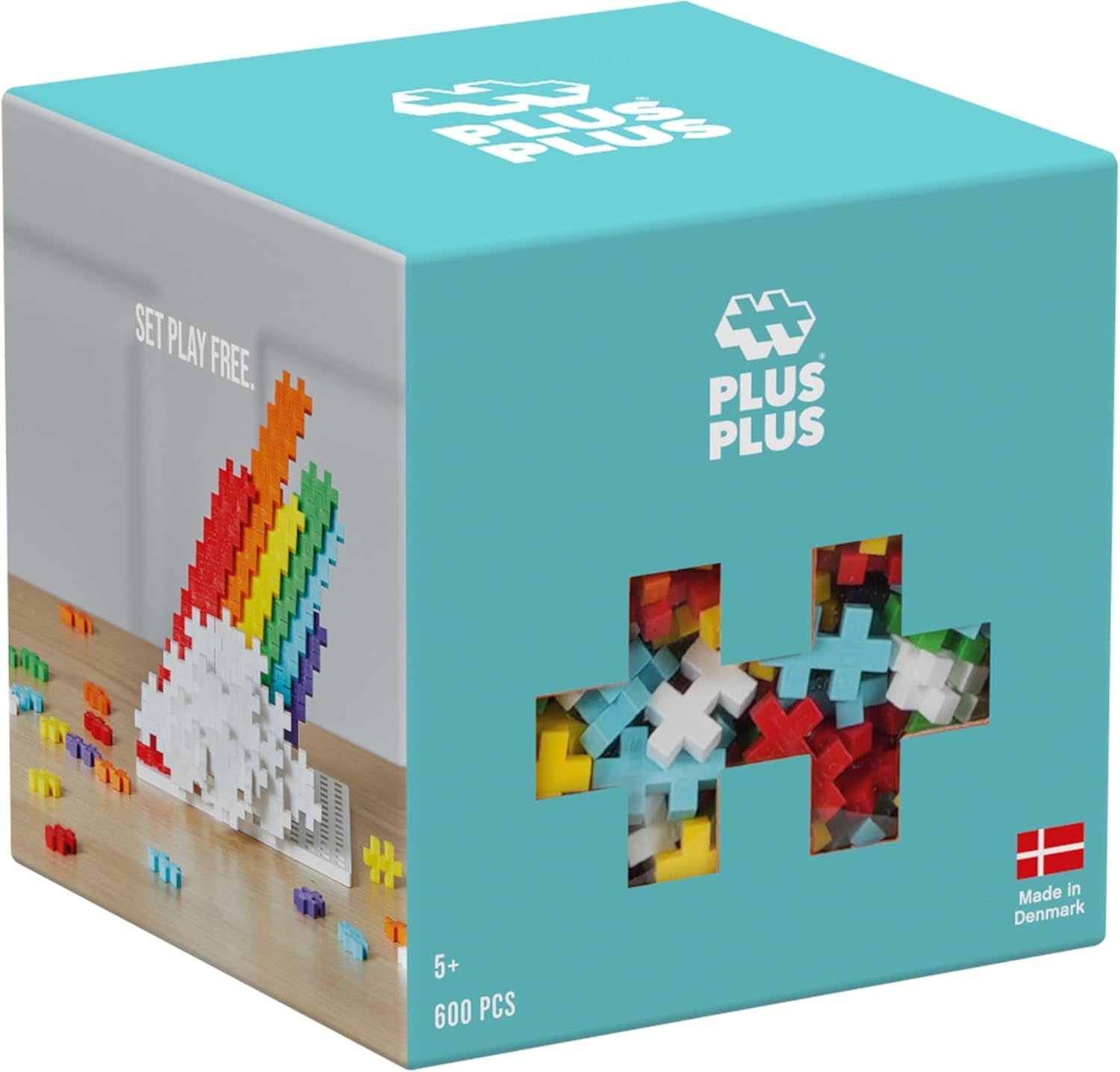 Plus-Plus 9604262 Geniales Konstruktionspielzeug, Regenbogen, Kreativ-Bausteine ​​​​Tube, 240 Teile