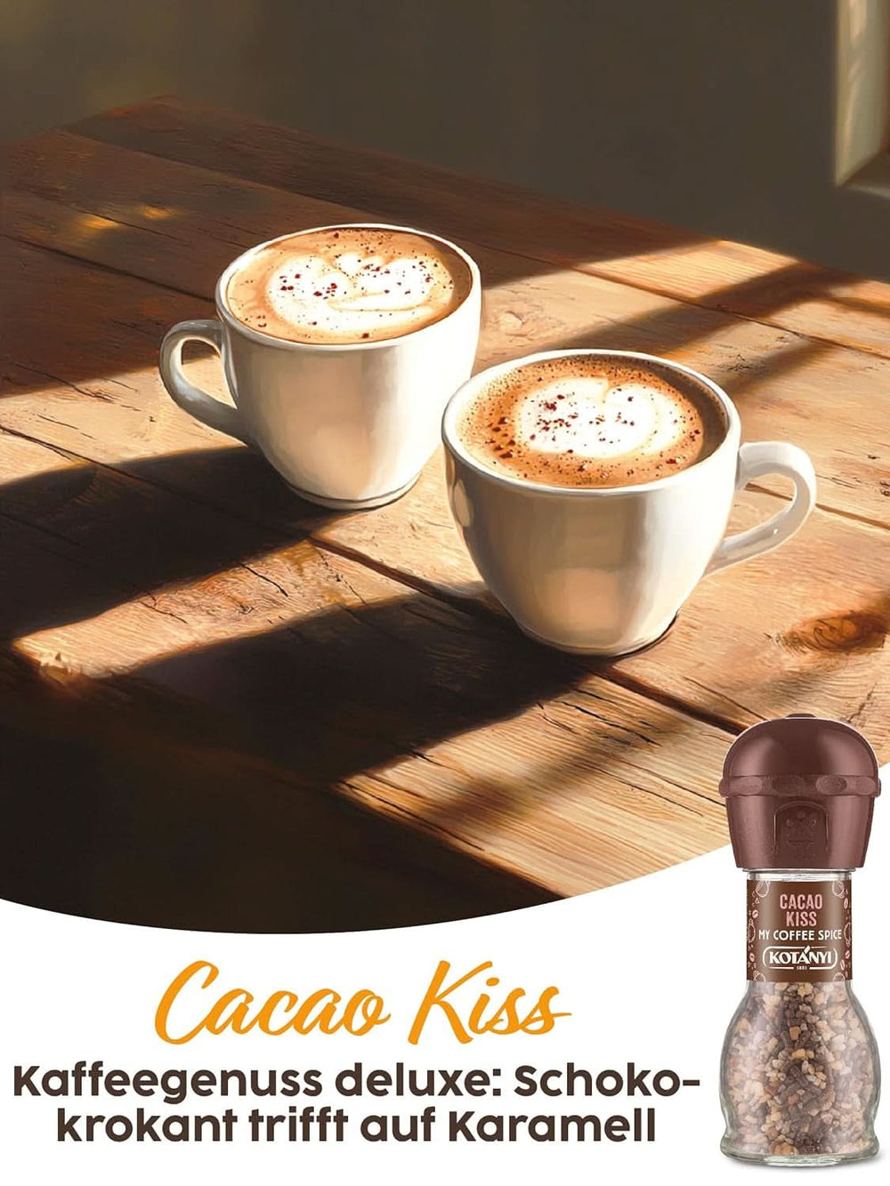 Topping per il caffè Kotanyi Cacao Kiss | Naty Shop Meravigliose gocce di cioccolato fine confezione da 4 (4 x 63 grammi)