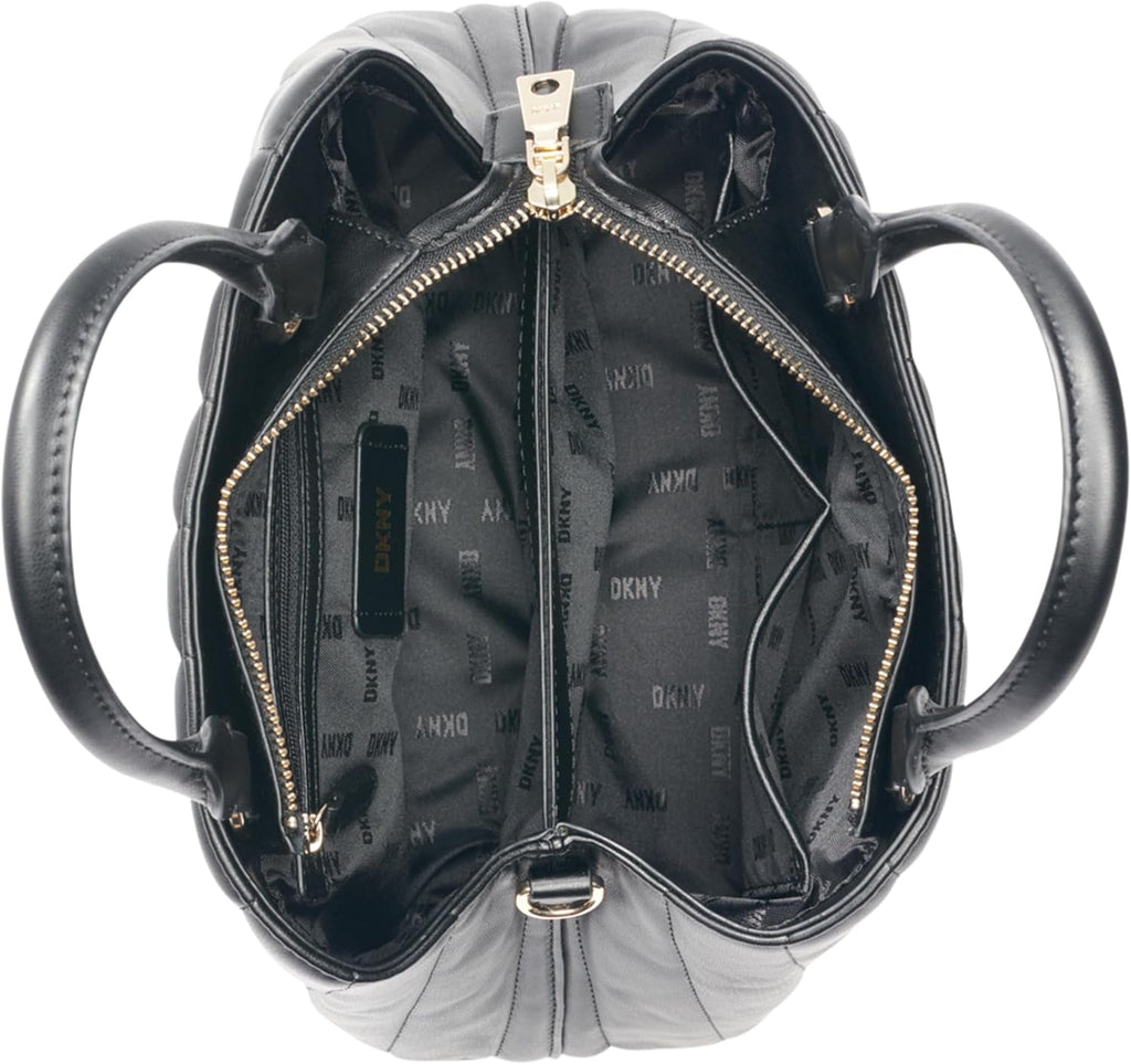 DKNY cu lanț Lexington Park Medium Satchel cu lanț logo, negru / aur, o mărime Genti Femei Naty Shop