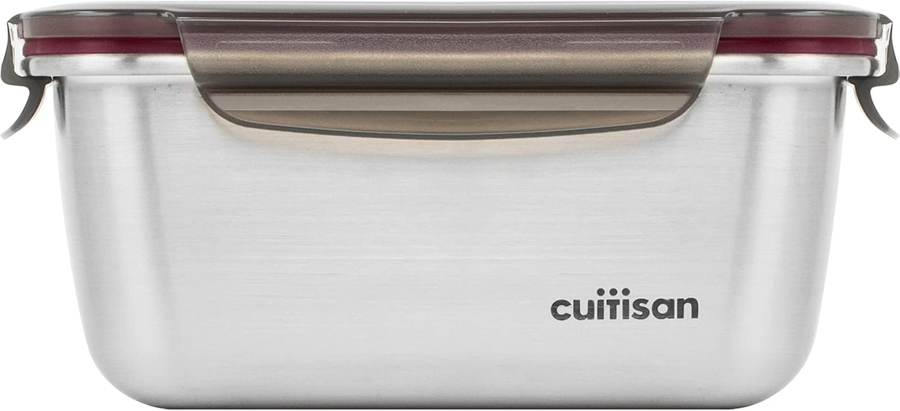 CANDL Cuitisan (Flora) borcan de depozitare a alimentelor din oțel inoxidabil cu capac cu clip, dreptunghiular, potrivit pentru cuptor cu microunde + cuptor, borcan de depozitare, EC7-SS10 2800ml Cutii depozitare alimente Naty Shop 18.4Cm X 13.0Cm X 8.3Cm / 980Ml