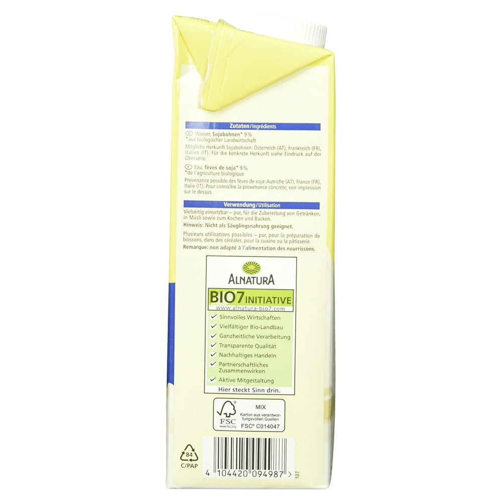 Bio Sojadrink, non grasso, senza glutine, senza lattosio, vegano, confezione 8er (8 x 1 kg)
