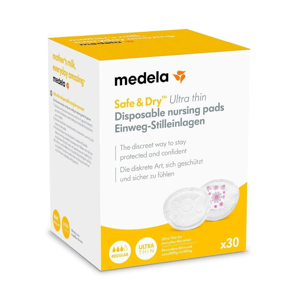 MEDELA Safe & Dry Einweg-Stilleinlagen, Ultradünn, Einzeln Verpackt, 30 Stück Accessori Alimentazione e Allattamento Bebe Naty Shop
