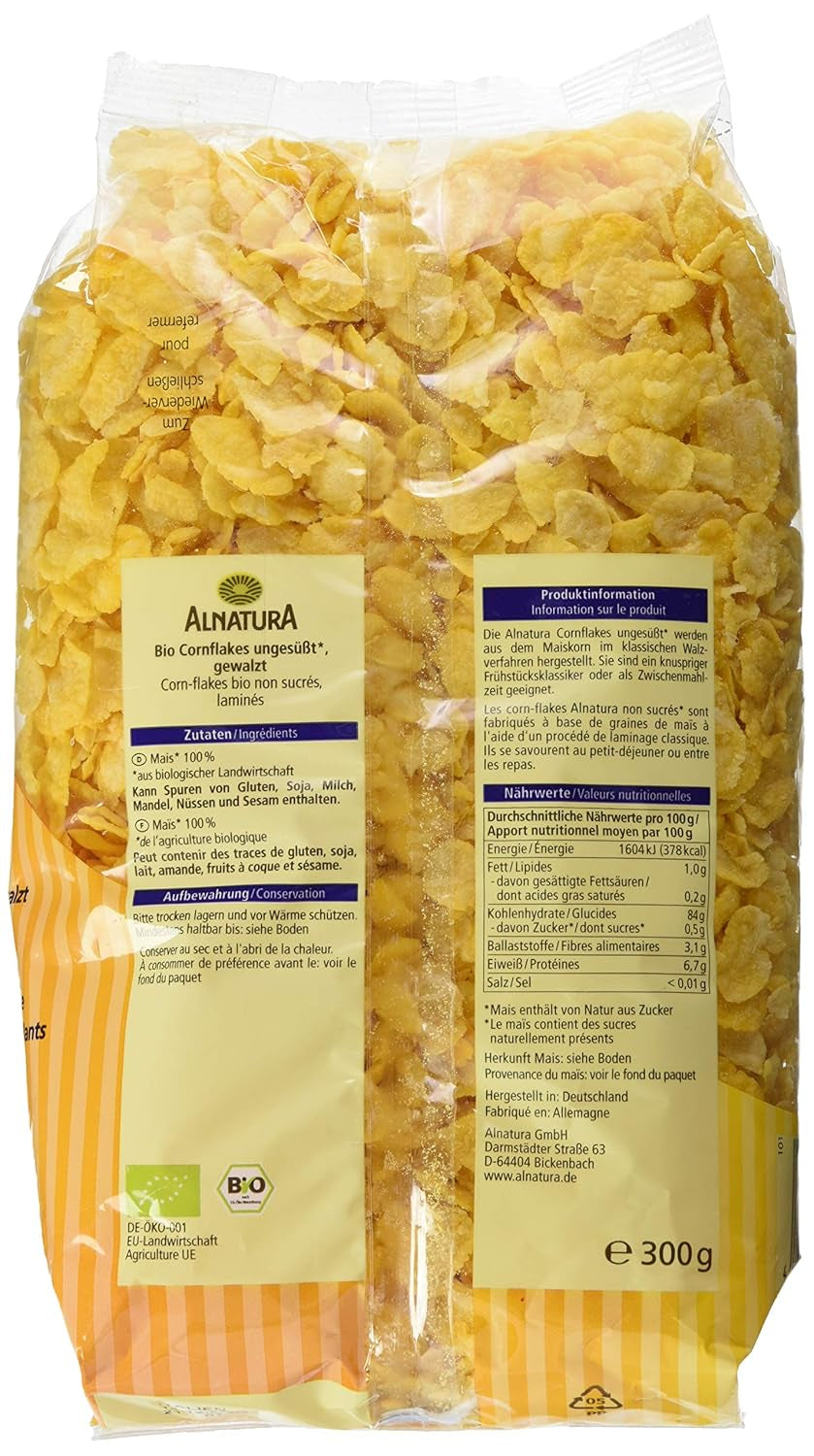 Cornflakes biologici non zuccherati, 300g