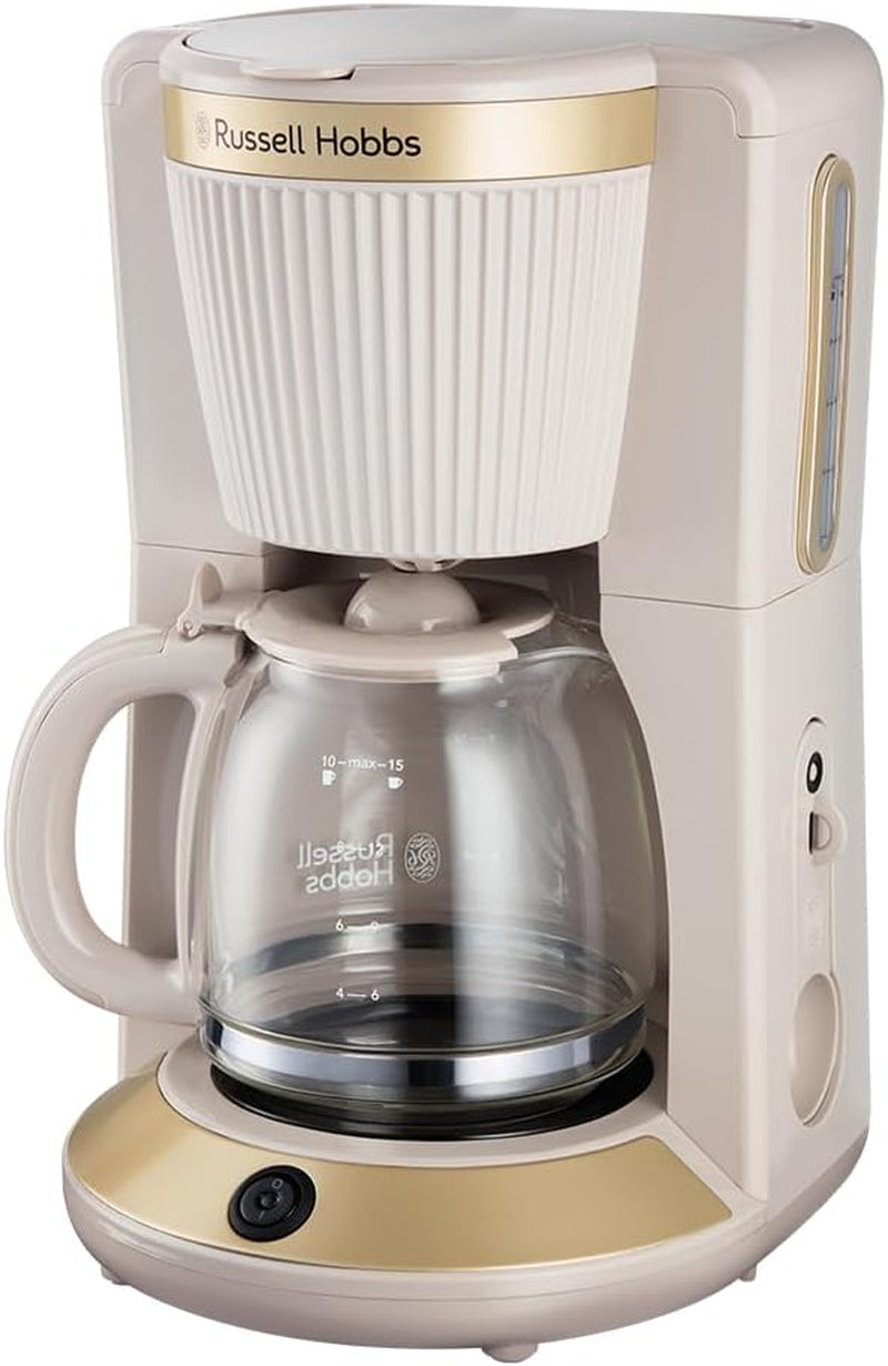 Espressor Russell Hobbs Brontë Stone cu filtru [1,25 l, 1100 W] (tehnologie de preparare WhilTech, sistem anti-picurare, placă de încălzire, carafă de sticlă, indicator al nivelului apei, funcție pauză și turnare) Espressor 26781-56