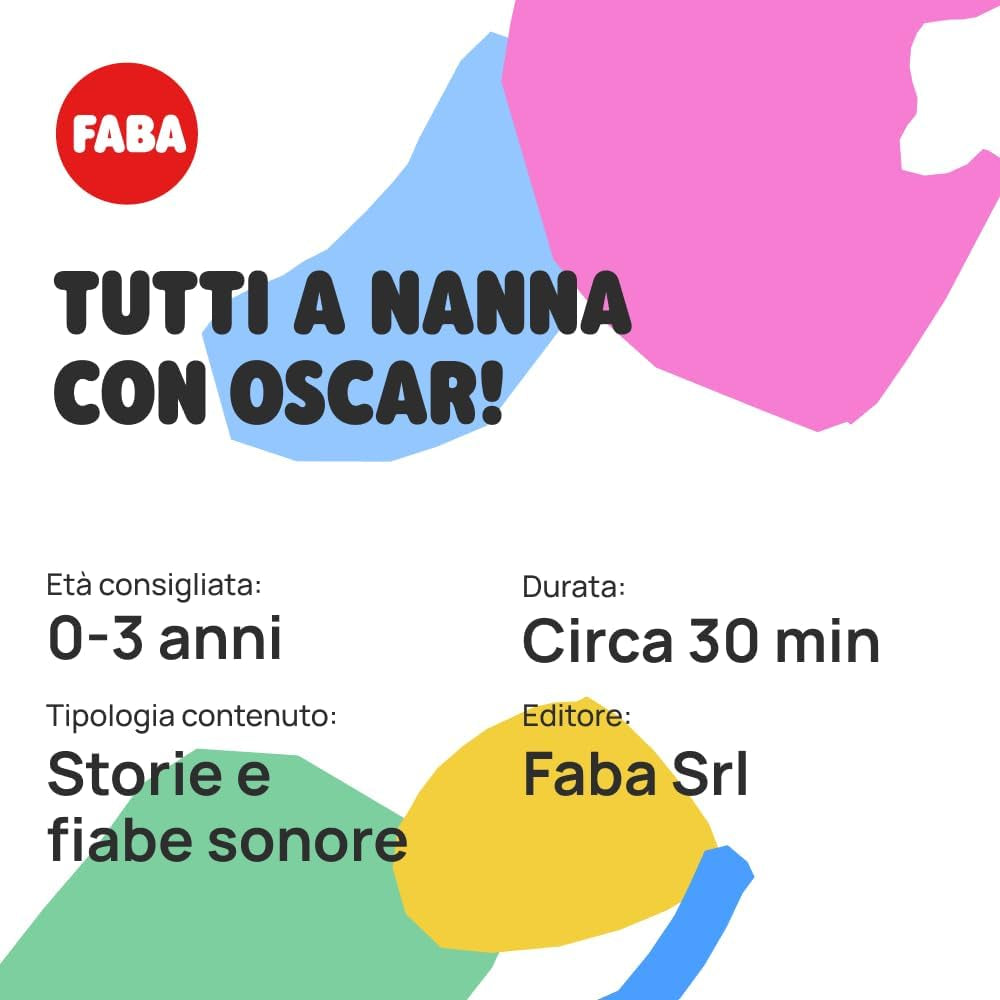 Jucărie de pluș - Tutti a Nanna con Oscar! - Povești și basme sonore pentru copii de la 10 luni - De ascultat cu povești, versiunea italiană Jucarii Bebe Naty Shop