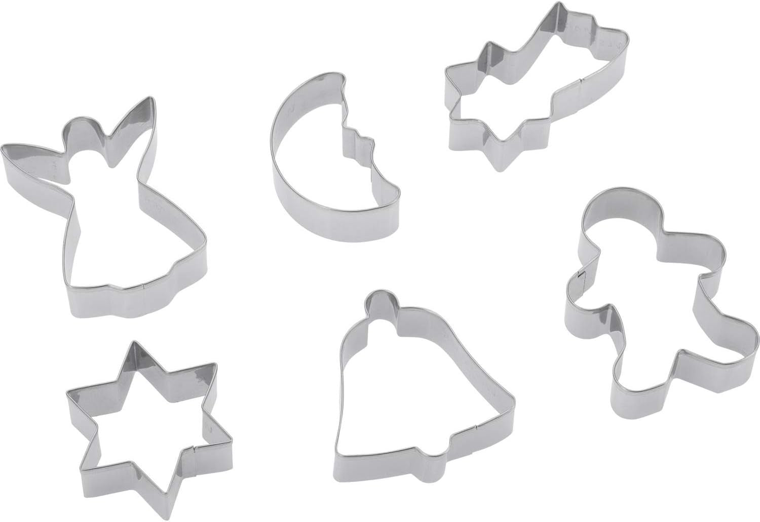 Set de forme pentru biscuiți Westmark, modele asortate, oțel inoxidabil, Crăciun, 6 piese, argintii, 31912260
