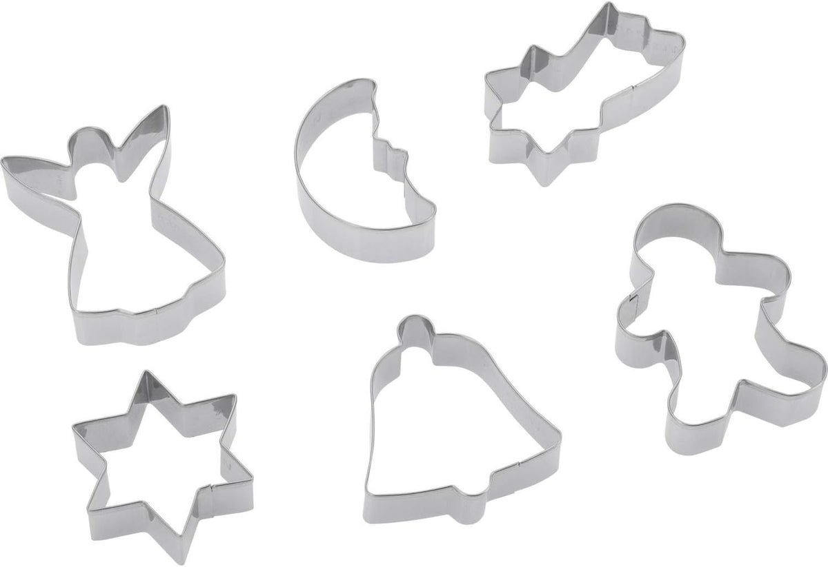 Set de forme pentru biscuiți Westmark, modele asortate, oțel inoxidabil, Crăciun, 6 piese, argintii, 31912260