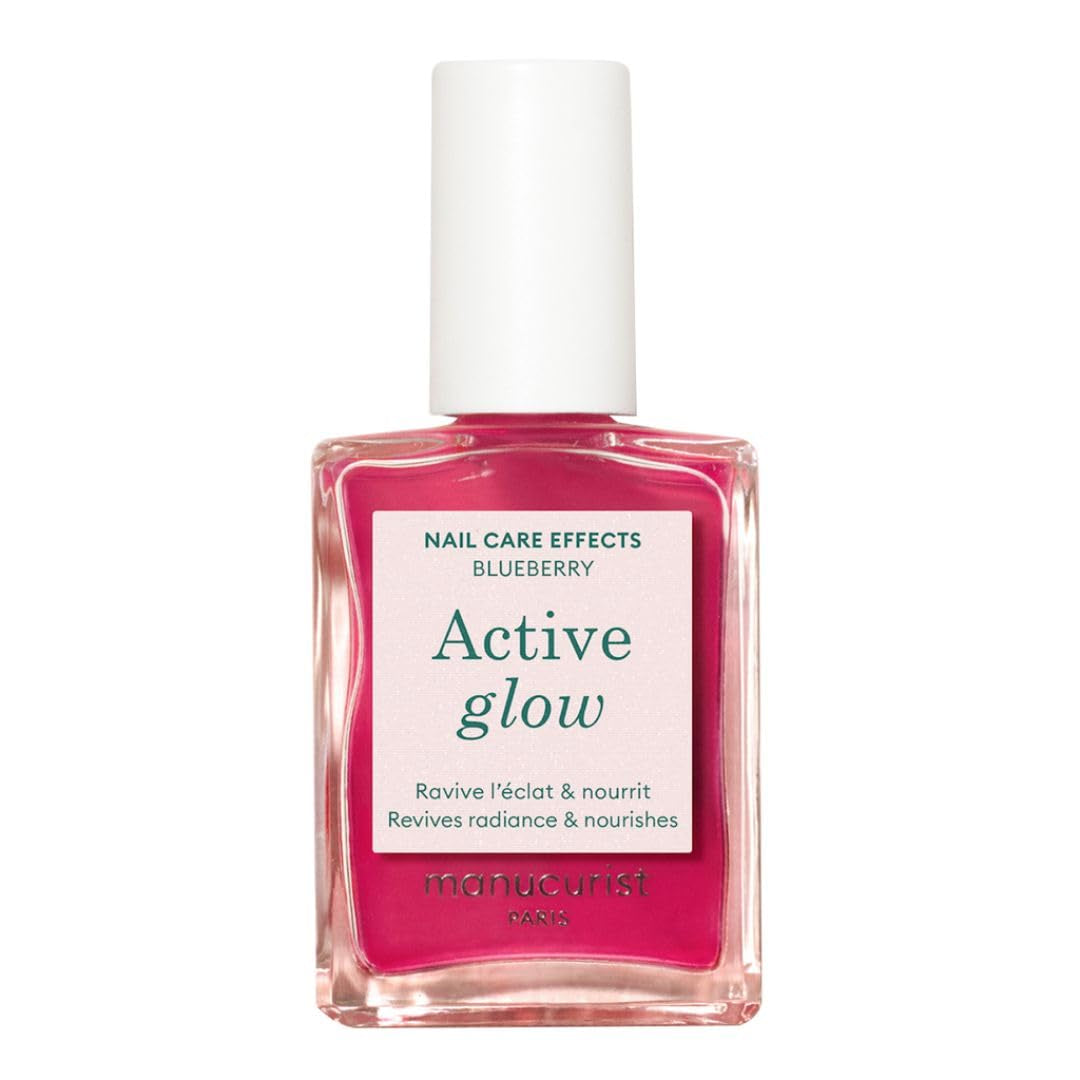 MANUCUIST Nail Care Repair Active Glow Raspberry (Rosa) a base biologica: Mandorla Dolce, Lampone, Smalto Nutriente e Lucido, Effetto Rosa Trasparente - Smalto Nude
