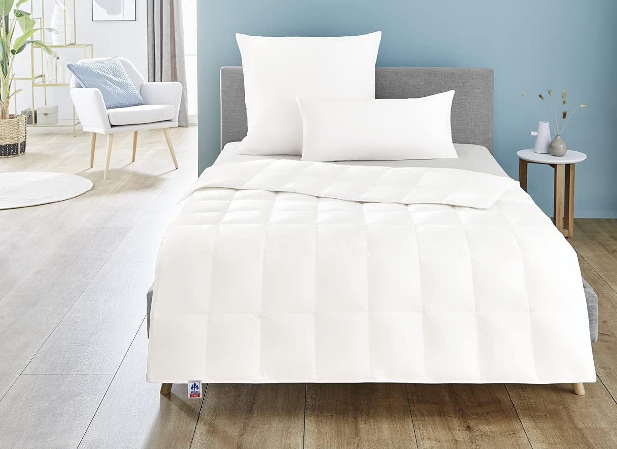 Irisette Nora plapumă de puf Plapumă ușoară de vară cu capac din bumbac 100%, umplutură din puf 100% clasa I, 135 X 200 cm, certificat Oeko-Tex, produs în conformitate cu standardul de calitate german Plapumi si pilote Naty Shop