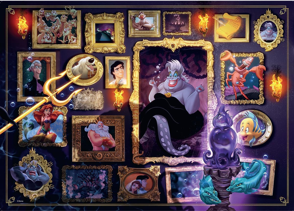 Ravensburger Puzzle 1000 piese 12000039 - Disney Villainous Ursula - Personajele populare din Ariel ca un puzzle pentru adulți și copii cu vârsta de 14 ani și peste Puzzle Naty Shop Design nou