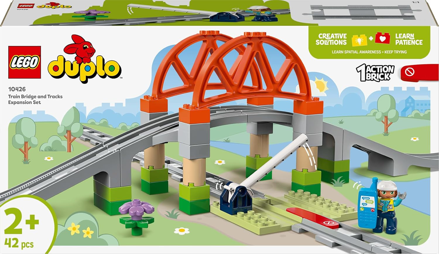 Ponte ferroviario e binari LEGO DUPLO Town - Set di espansione, regalo per bambini dai 2 anni, set di costruzione e ricostruzione, set di sviluppo prescolare, giocattolo educativo 10426 Set di costruzione Besuche den LEGO-Store