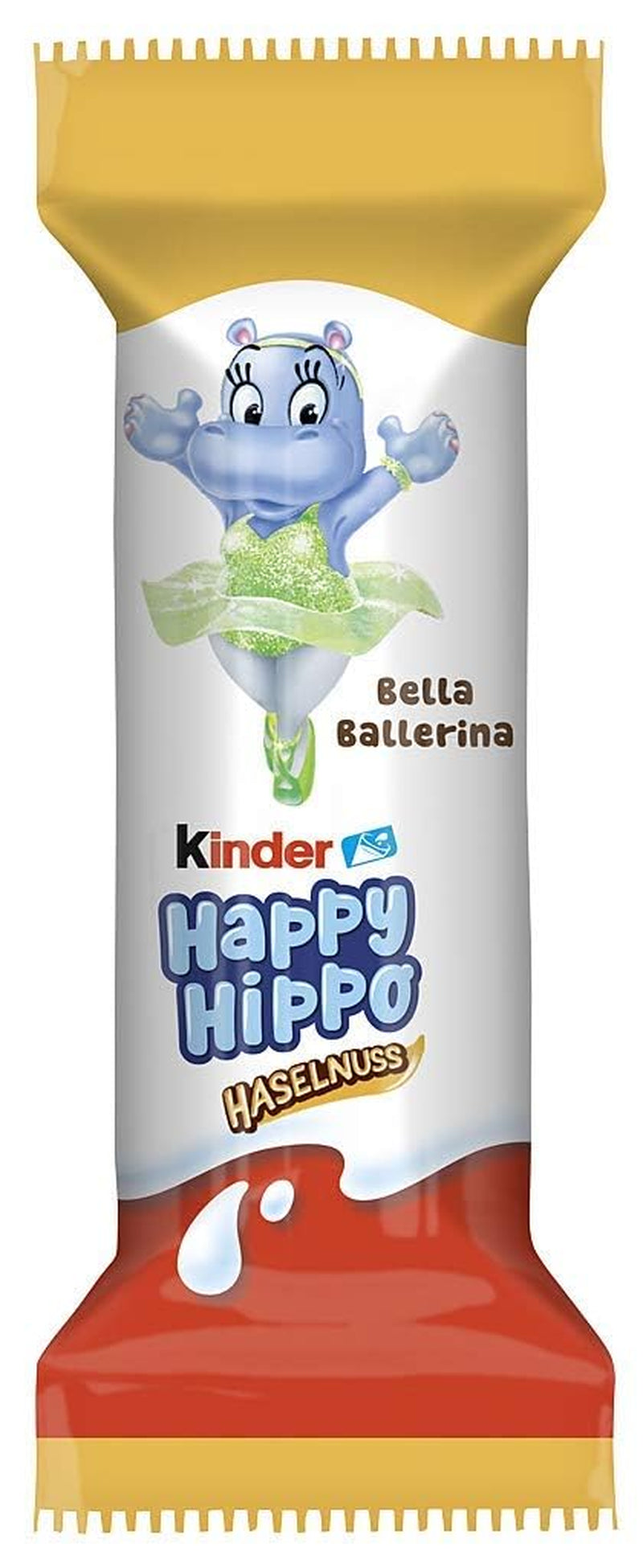 Kinder Happy Hippo Hazelnut - Specialità Wafer Croccanti con Crema di Latte e Nocciole - Dolci di Carnevale e Martedì Grasso - 1 confezione contenente 5 barrette individuali da 20,7g ciascuna