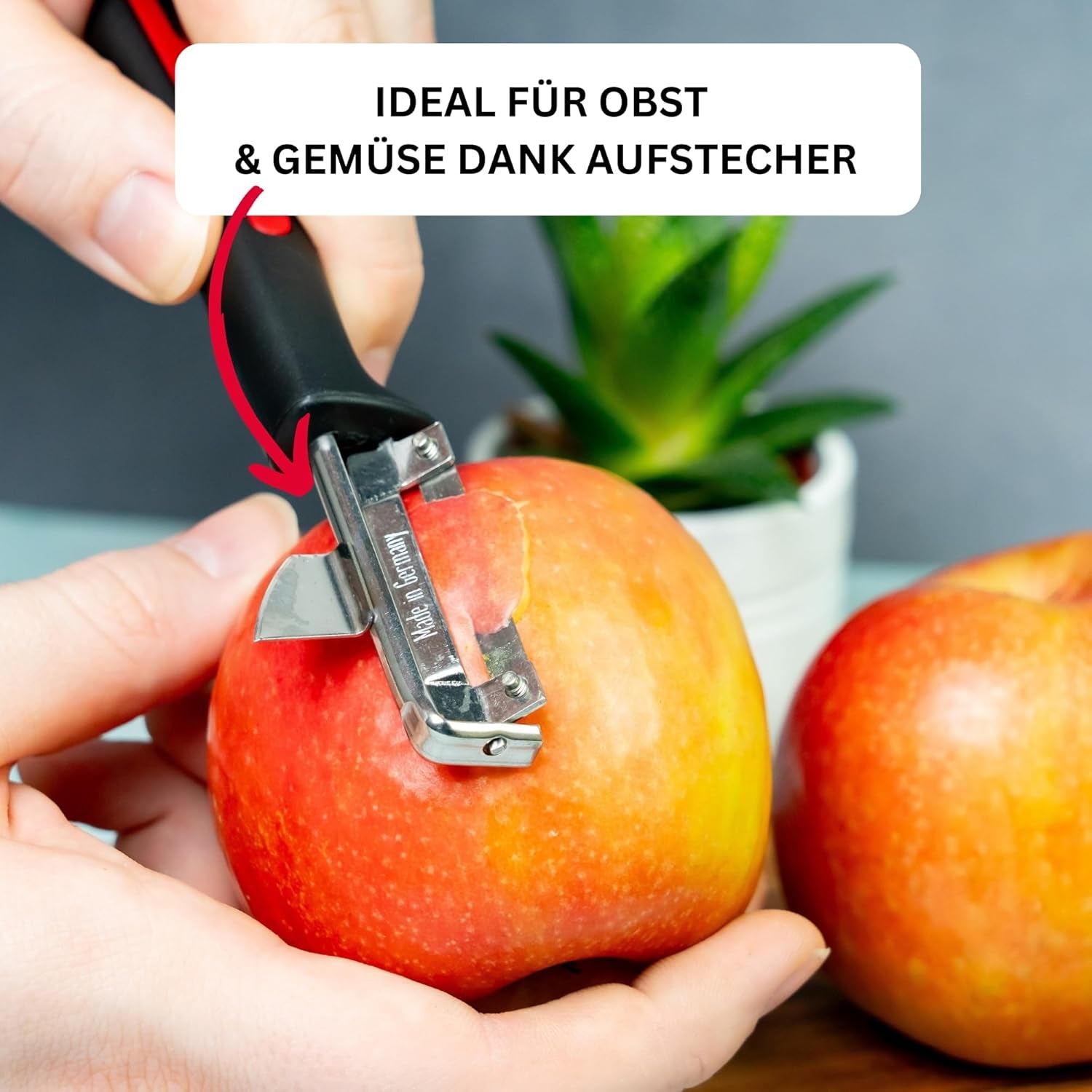 Westmark 29092270 Sparschäler Gallant, Pp/Tpe/Edelstahl, Nero / Rosso, 16,5 X 3,7 X 2 Cm Pelapatate Naty Shop