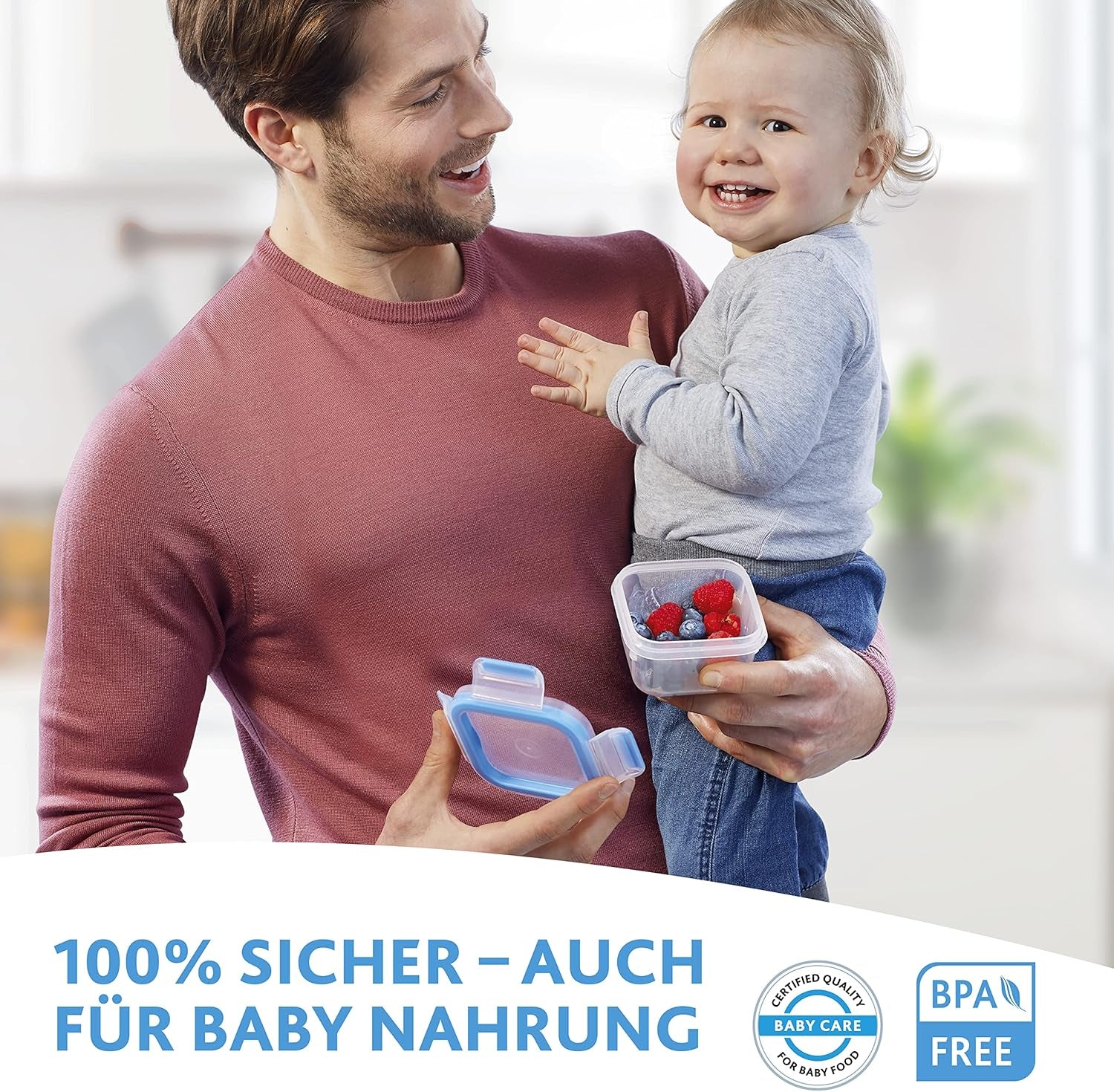 Emsa 515585 Food Clip & Close | Set 3 piese | plastic | transparent / verde | 0.55 / 1 / 2.2 litri Cutii depozitare alimente Naty Shop