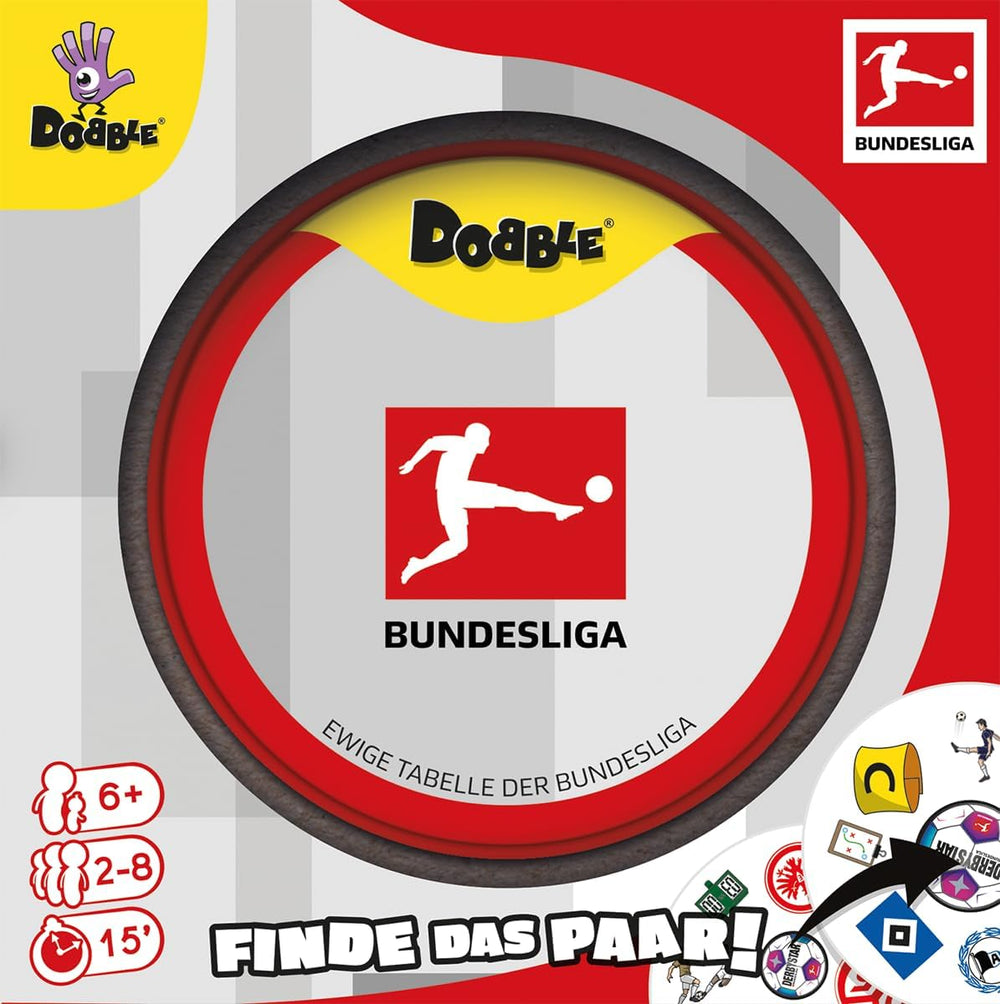 Dobble Bundesliga, gioco per famiglie, gioco di carte, 2-8 giocatori, dai 6 anni in su, 15 minuti, tedesco