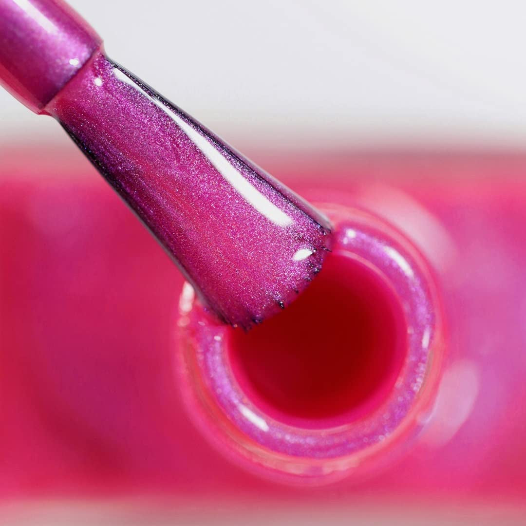 Smalto per unghie HYBRID alessandro Pink Melon - vibrante tonalità di rosa con fini particelle glitter - Unghie perfette in soli 3 passaggi, senza LED - dura fino a 10 giorni! 8 ml