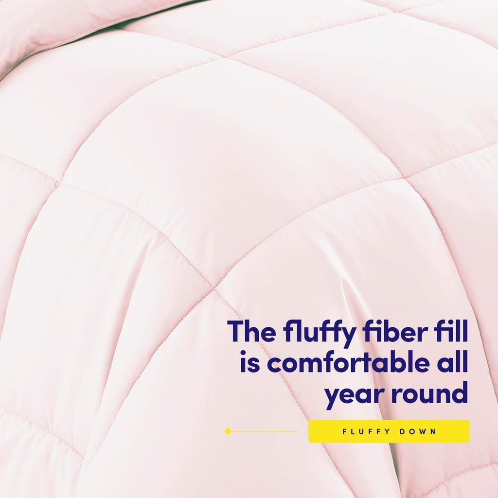 Sweet Home Collection Plapumă alternativă pentru toate anotimpurile, Căldură, Lux, Pluș, Loft, Microfibre, Umplutură, Lenjerie de pat, Full, Roșu deschis King Plapumi si pilote Naty Shop