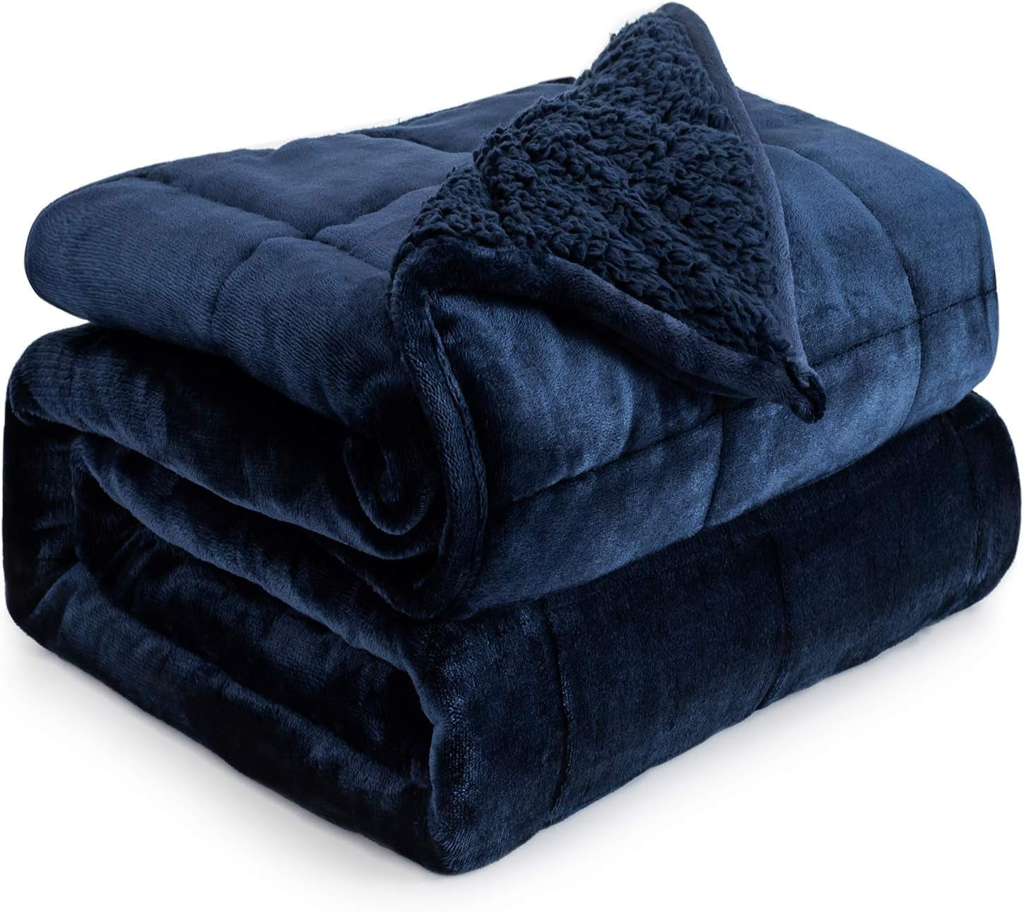 Coperta ponderata Cottonblue 6,8 kg Coperta Queen Size in flanella Shaggy Sherpa per adulti Comode coperte ponderate per calmare e rilassarsi Piumini pesanti 152,4 x 203,2 Naty Shop Trapunte e trapunte Blu Navy 48 x 72 15 libbre
