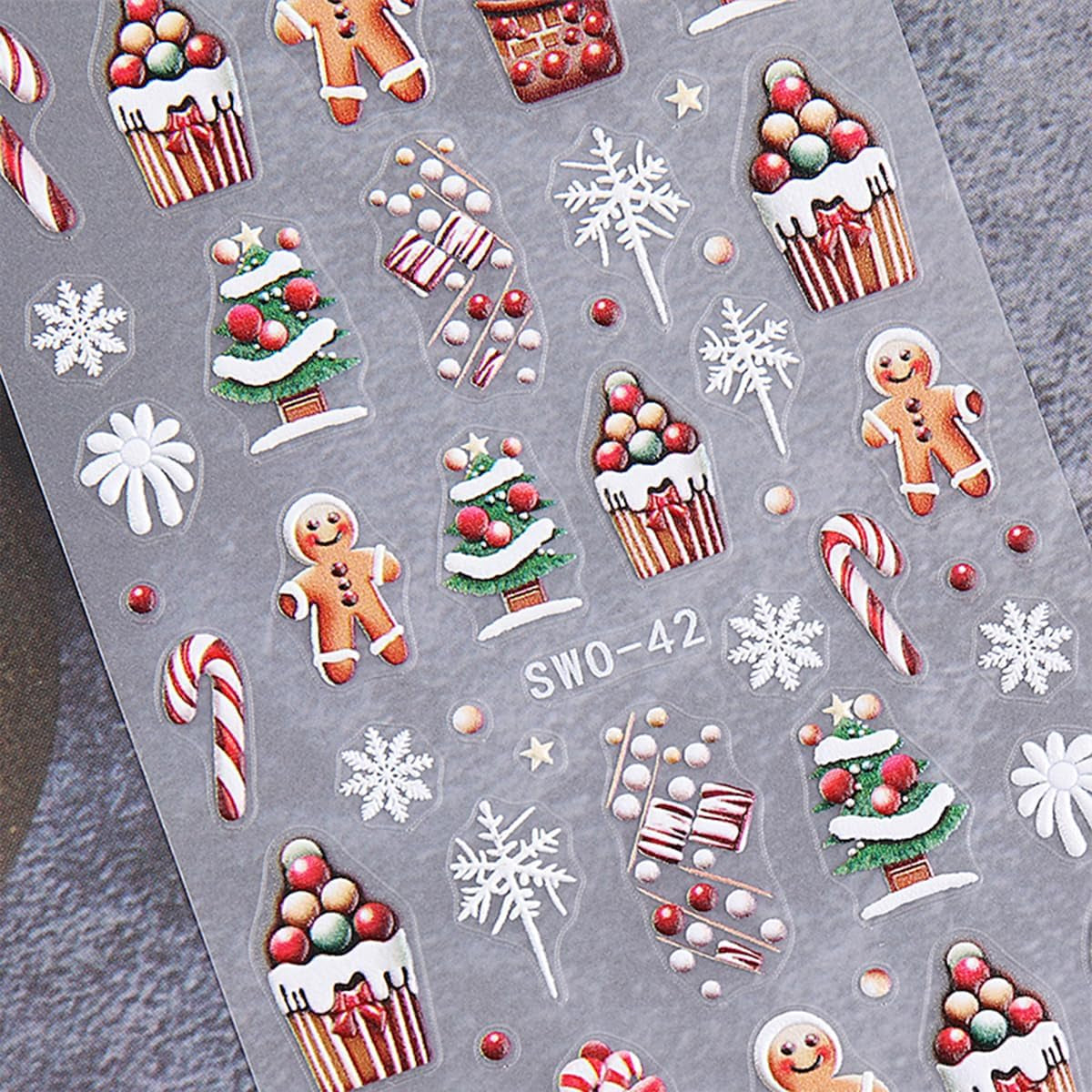 JMEOWIO Nagelsticker Weihnachten 6 Blatt Nail Art Sticker Selbstklebend Nagelaufkleber Schneeflocke Winterurlaub Niedlich Dekoration Nageldesign Zubehör