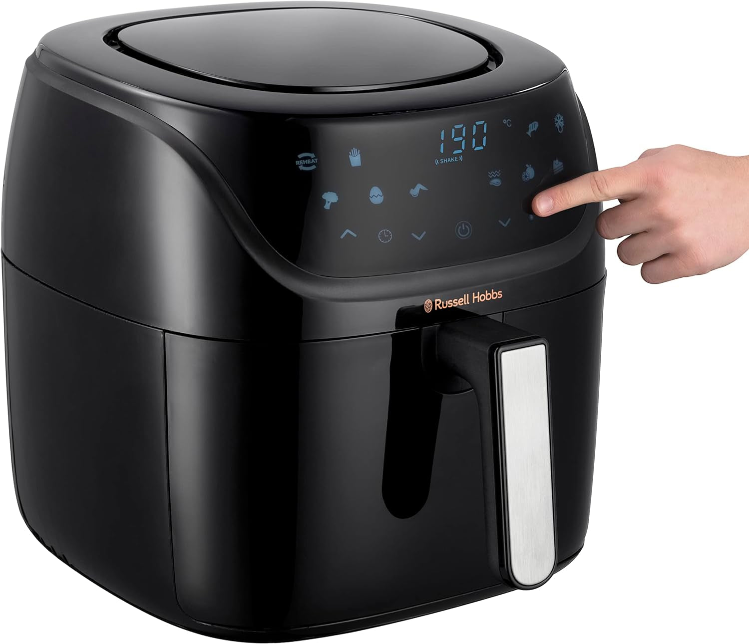 Russell Hobbs Heißluftfritteuse XXL 8L Rapid Airfryer [Kompaktes Gehäuse,7 Kochfunktionen,10 Programme] Satisfry (Spülmaschinenfest, Max 220°C, Fritteuse Ohne Öl, Grillen, Backen, Braten) 27170-56 Naty Shop
