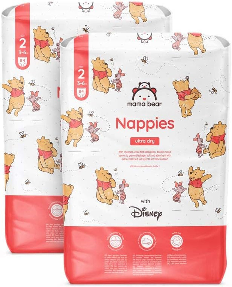 Marcă Amazon: Scutece Mama Bear Disney Ultra Dry, mărimea 3 (4-9 kg) - Cutie lunară, alb, 172 bucăți (2 pachete a câte 86)