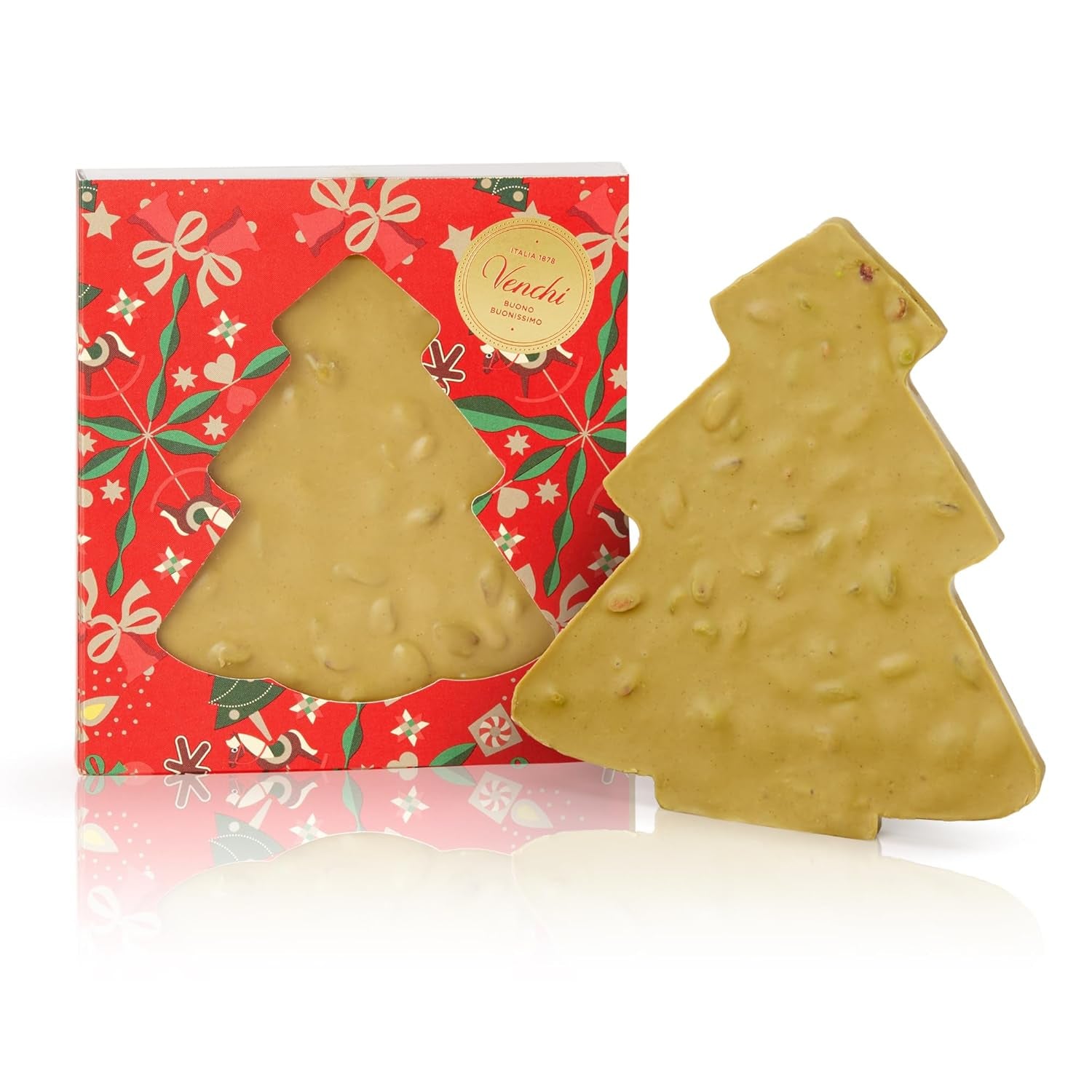 Venchi, Brutto&Buono, Tavoletta di Cioccolato al Latte "Nocciola della Foresta Piemontese" Artigianale a Forma di Abete, 200g, Senza Glutine, Collezione Natalizia in Edizione Limitata, Idea Regalo