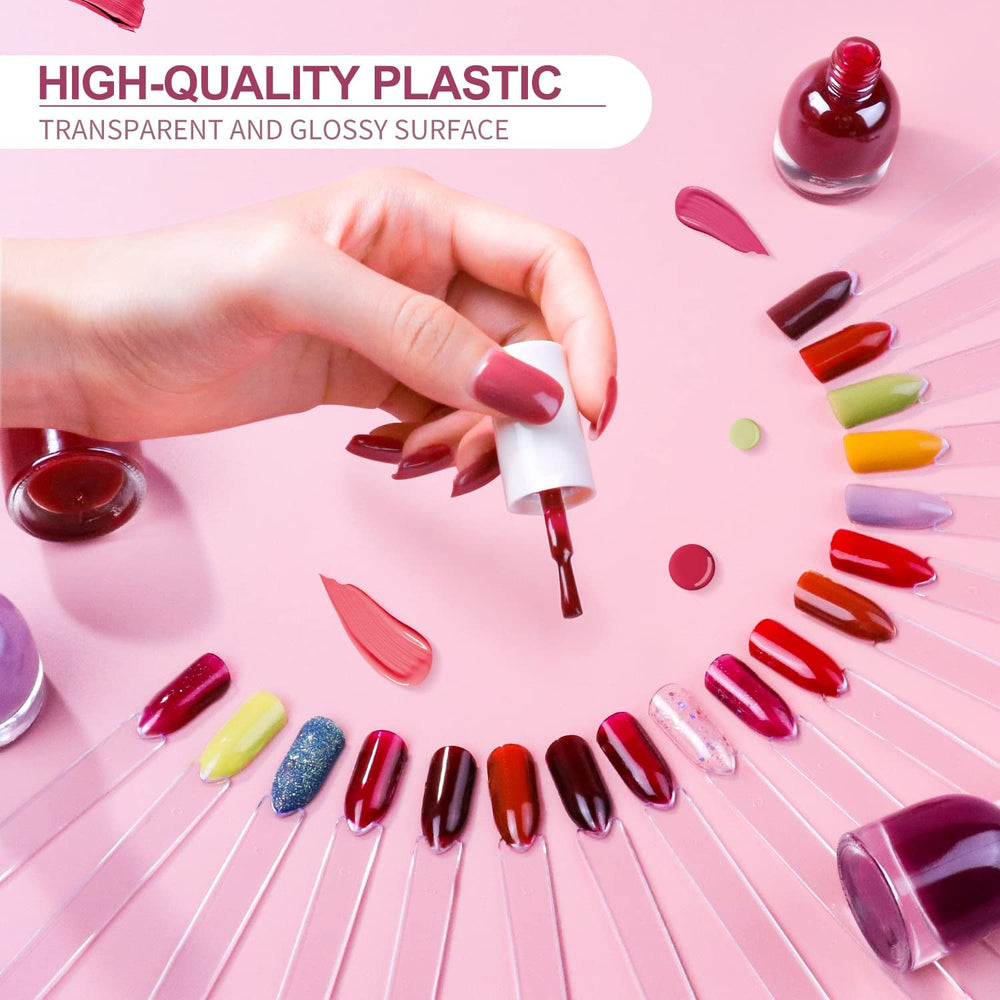 100 Stück Nail Art Tips Ring Stick,Nagelspitzen Nagel Display Transparente Nägel Kunstspitzen Sticks,Nagelkunst Praxis Für Nagelstudio Und Anfänger Display DIY Nail Art Tips