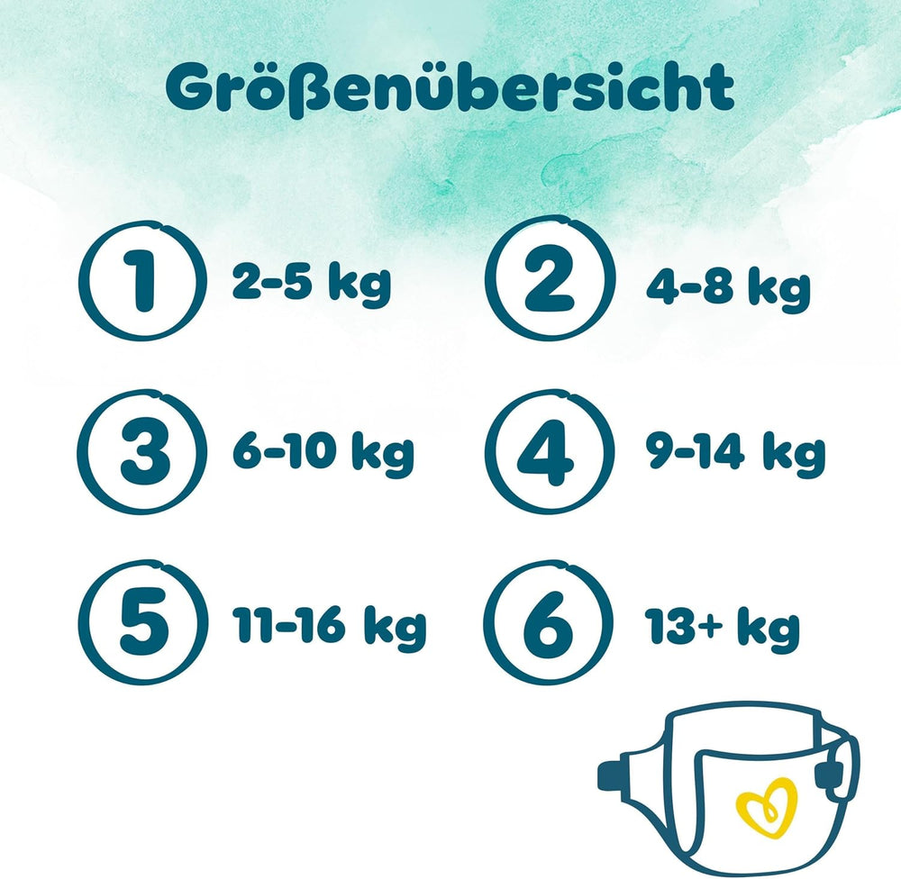 Pannolini Pampers Harmony taglia 2, 204 pannolini, 4kg-8kg, protezione delicata della pelle con protezione Pampers al 100%