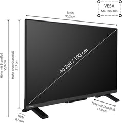 Televizor Toshiba 40LV2E63DAZ de 40 de inci/TV inteligent VIDAA (Full HD, HDR, tuner triplu, Bluetooth, Dolby Audio) [2024]