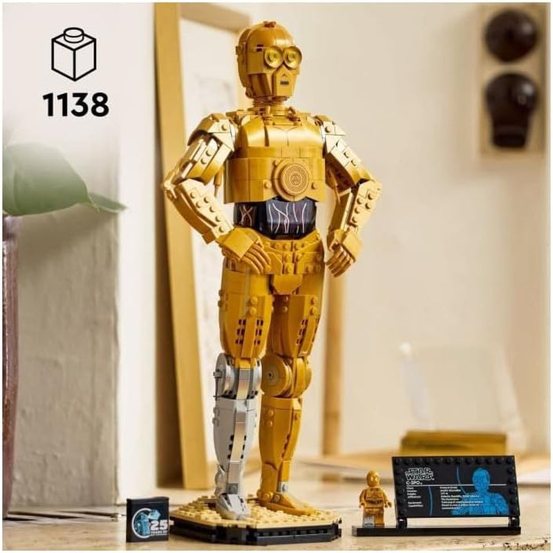 LEGO Star Wars C-3PO B, Droide costruibile, Modello da collezionare, costruire ed esporre, Idea regalo nostalgica per adulti e fan, Pezzo da collezione, Fantasy Playset 75398 Building Sets Besuche den LEGO-Store