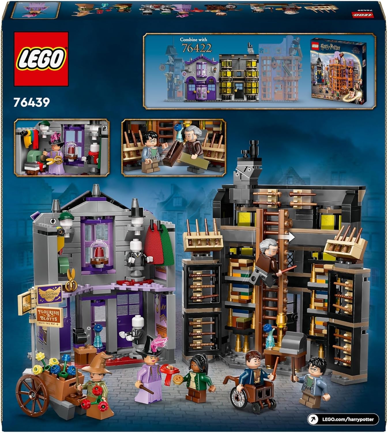 LEGO Harry Potter Ollivanders e i costumi di Madam Malkin, Terre di Diagon Alley, Set da gioco per bambini, Giocattoli magici, Regali fantasy per ragazze, ragazzi e fan a partire da 8 anni 76439 Set da costruzione Besuche den LEGO-Store