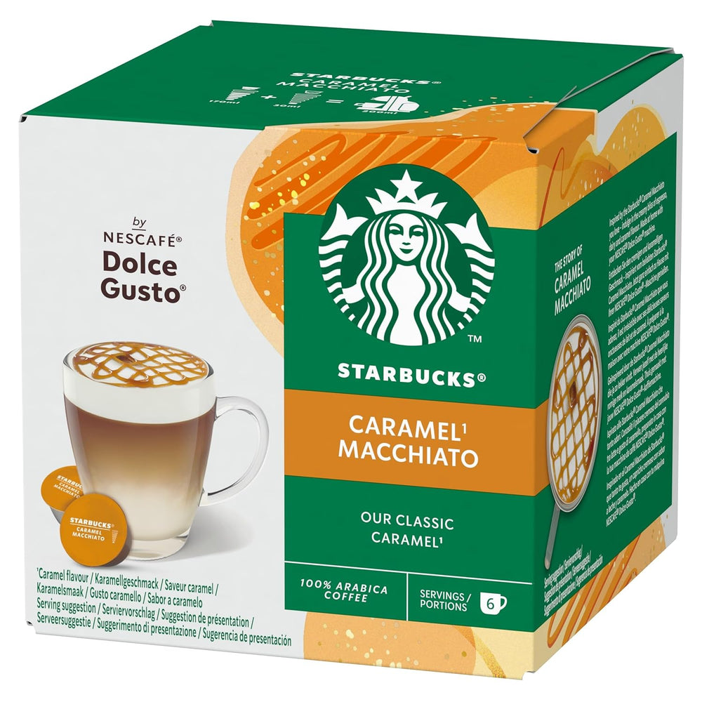 STARBUCKS Caramel Macchiato by Nescafé Dolce Gusto Kaffeekapseln 6 x 12 (72 Kapseln)