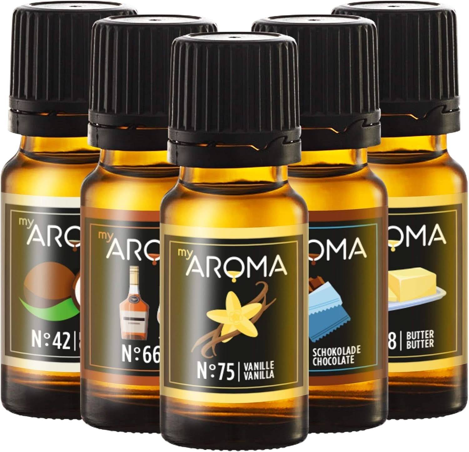 Mioroma | Set: Bosco e Prato - Puro Aroma Naturale con Aroma di Frutta e Aroma di Frutta (5 x 10 ml) | Dolcificanti senza zucchero e non zuccherati Naty Shop Dolciumi