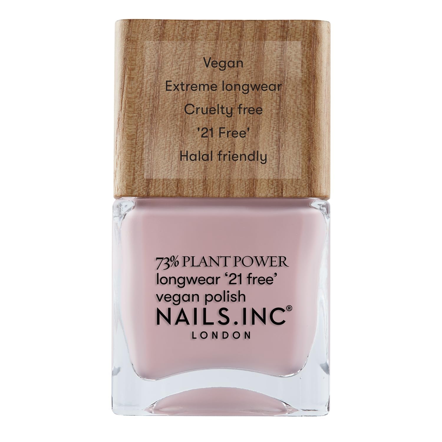 Nails Inc - Smalto per unghie vegano GLOWING SOMEWHERE Plant Power - 73% a base vegetale, 100% vegano e cruelty free - Manicure perfetta, Perla scintillante - Per nail art ecologiche
