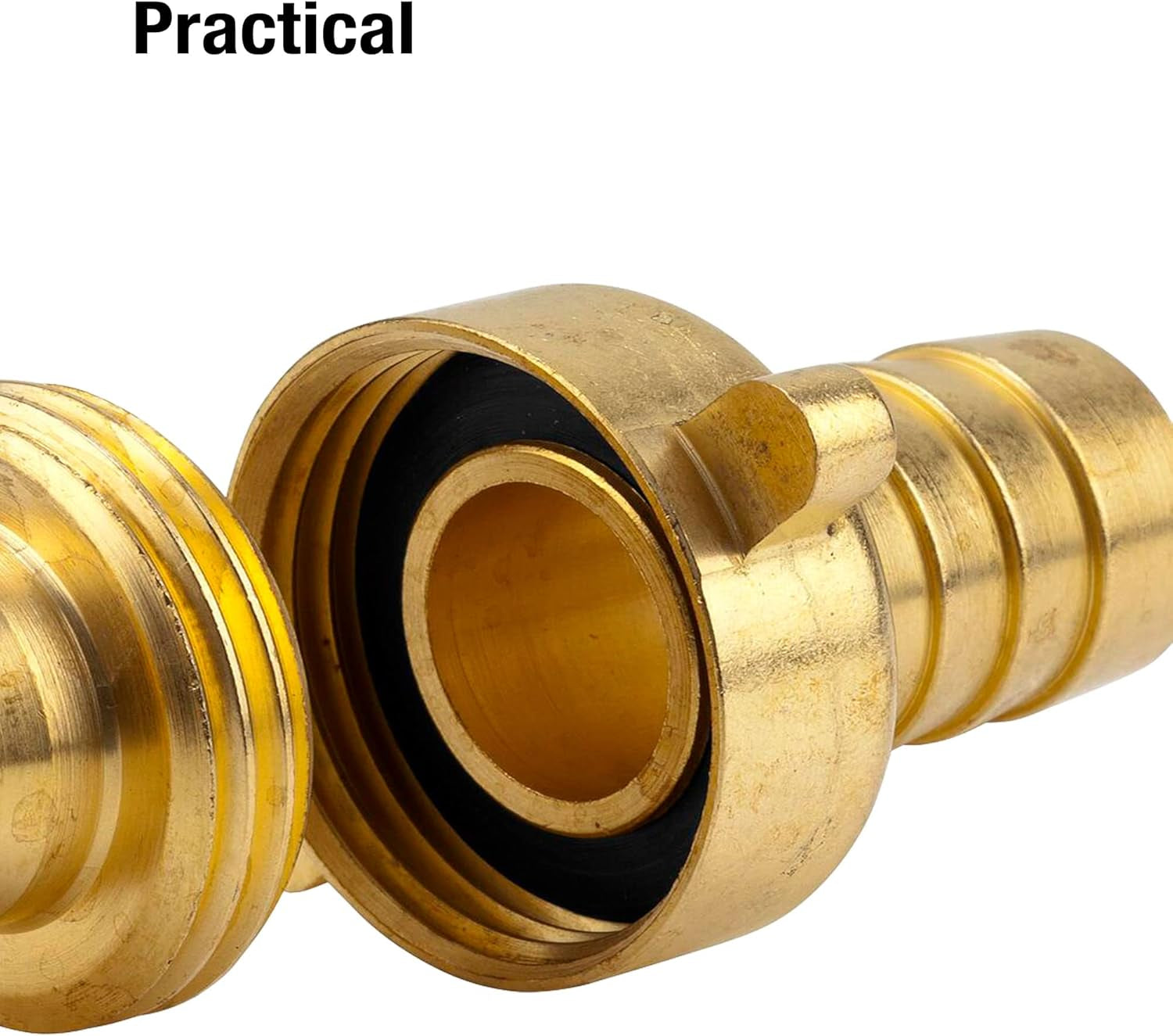 Racord furtun Gardena din alamă, 3 piese: Racord pentru prelungire furtun, filet 33,3 mm (G 1 inch), pentru furtunuri de 19 mm (3/4 inch) (7152-20)