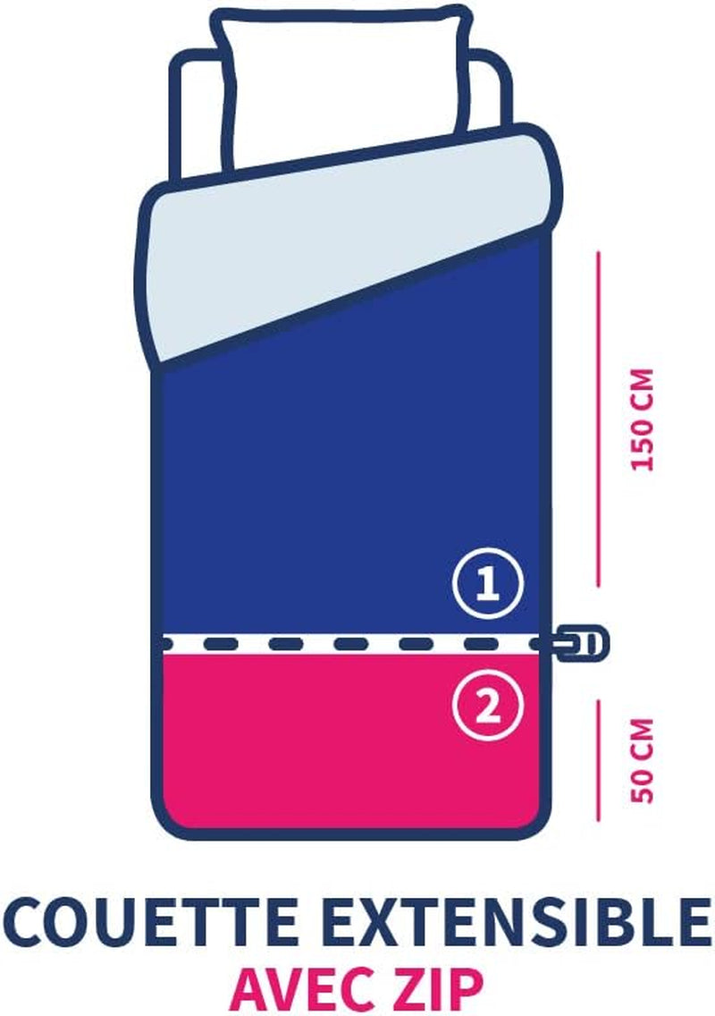 Trapunta per bambini Bleu Câlin 140X(150+50) Cm Speciale per lettino per bambini, trapunta temperata espandibile fino a 140X200 Cm, lavabile a 95°, bianco Trapunte e trapunte Naty Shop