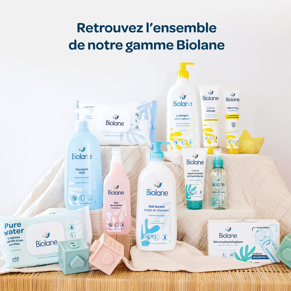 BIOLANE - Confezione da 12 - Salviette umidificate baby con latte da toilette - Neonati - 864 Salviette umidificate baby - Deterge e idrata - Per pelli sensibili - 98% origine naturale - Dalla nascita