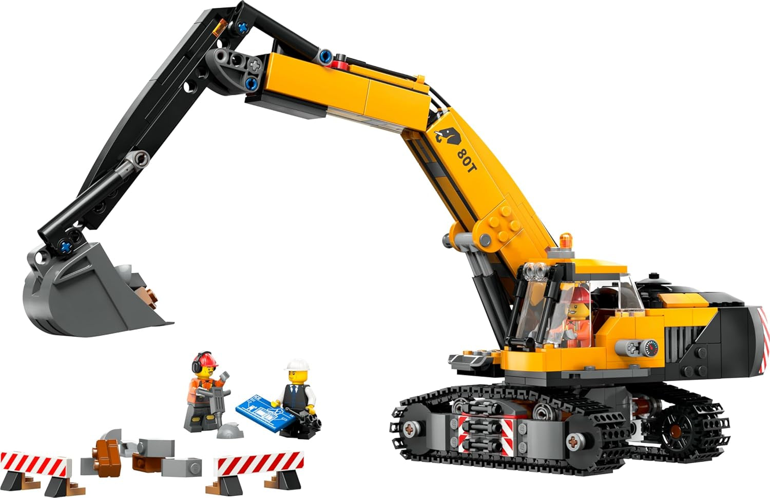 Escavatore cingolato LEGO City, escavatore giocattolo per bambini a partire da 8 anni, giocattolo costruibile con modello di escavatore, camion costruibile con accessori e 3 minifigure 60420 Set di costruzione Besuche den LEGO-Store